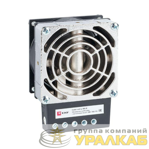 Обогреватель на DIN-рейку с вентилятором 100Вт 230В IP20 Quardo PROxima EKF 