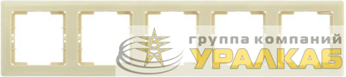 Рамка 5-м BOLERO РГ-5-БК горизонт. крем. IEK 