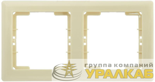 Рамка 2-м BOLERO РГ-2-БК горизонт. крем. IEK 