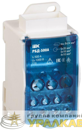 Блок распределительный на DIN-рейку РБД-500А IEK 