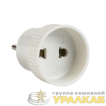 Адаптер-переходник без заземл. 6А 250В бел. EKF 