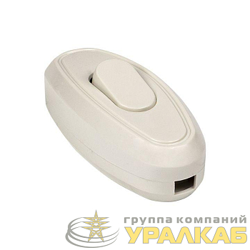 Переключатель на шнур бел. 6А 250В EKF 