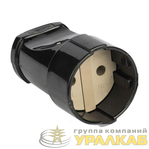 Гнездо штепсельное без заземл. черн. 10А 250В EKF 