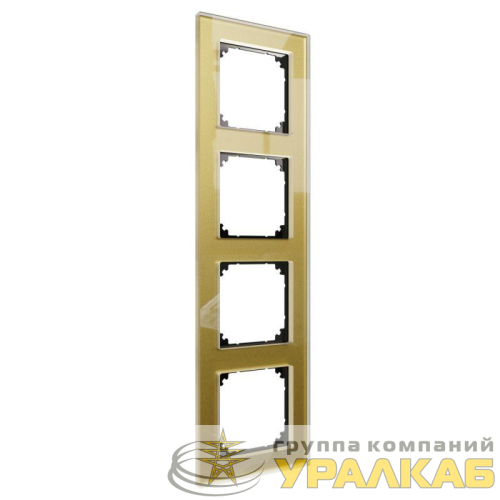 Рамка 4-м MERTEN M-Elegance стеклянная зол. SM SchE 