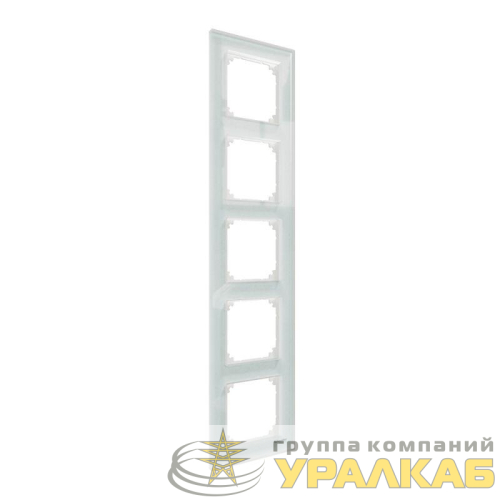 Рамка 5-м MERTEN M-Elegance стеклянная бел. кристалл SM SchE 