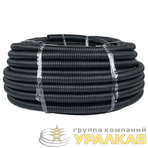 Труба гофрированная ПНД d32мм с протяжкой черн. (уп.50м) Plast PROxima EKF 