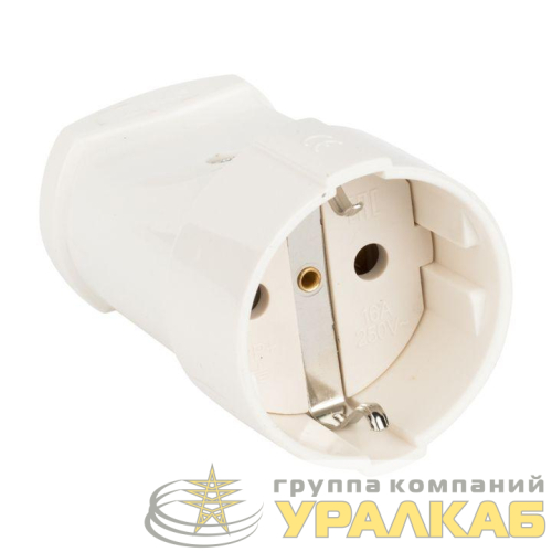 Гнездо штепсельное с заземл. бел. 16А 250В EKF 