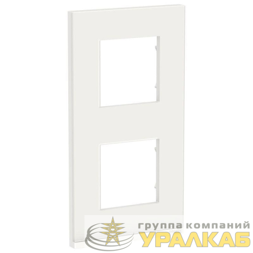Рамка 2-м UNICA PURE верт. бел. стекло/бел. SchE 