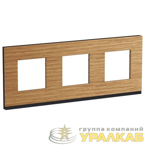 Рамка 3-м UNICA PURE горизонт. дуб/антрацит SchE 