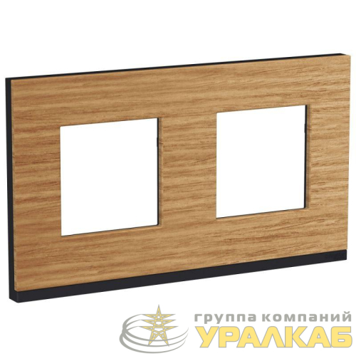 Рамка 2-м UNICA PURE горизонт. дуб/антрацит SchE 