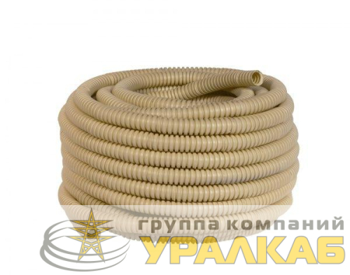 Труба гофрированная ПВХ d20мм с протяжкой свет. дерево (уп.25м) Plast PROxima EKF 