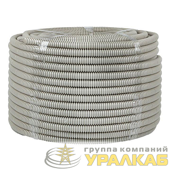 Труба гофрированная ПВХ d16мм с протяжкой сер. (уп.100м) Plast PROxima EKF 