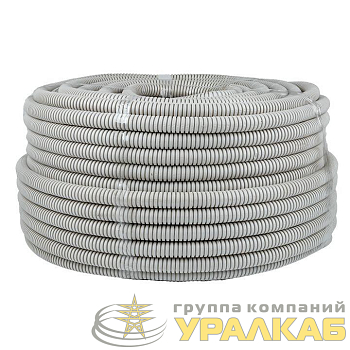 Труба гофрированная ПВХ d20мм с протяжкой сер. (уп.100м) Plast PROxima EKF 