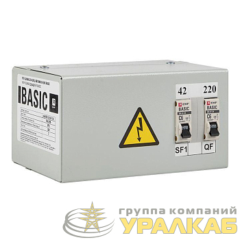 Ящик с понижающим трансформатором ЯТП 0.25 220/42В (2 авт. выкл.) Basic EKF yatp0.25-220/42v-2a