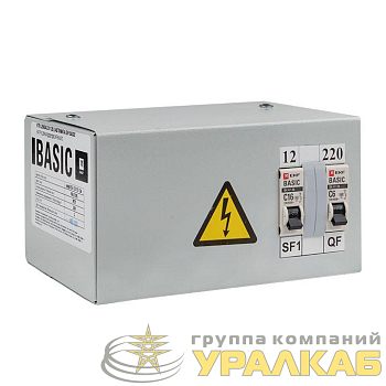 Ящик с понижающим трансформатором ЯТП 0.25 220/12В (2 авт. выкл.) Basic EKF yatp0.25-220/12v-2a