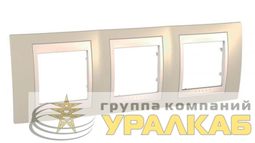 Рамка 3-м Unica Хамелеон горизонт. песч./беж. SchE 