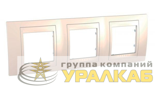 Рамка 3-м Unica Хамелеон горизонт. беж. SchE 
