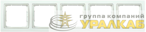 Рамка 5-м BOLERO Q1 РУ-5-ББ квадрат. бел. IEK 