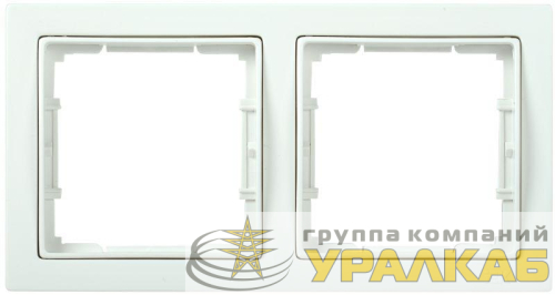 Рамка 2-м BOLERO Q1 РУ-2-ББ квадрат. бел. IEK 