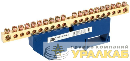 Шина нулевая на DIN-рейку ШНИ-6х9-20-Д-С IEK 