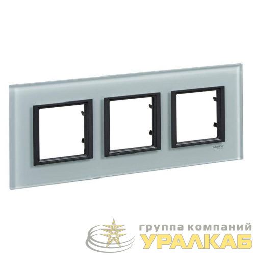 Рамка 3-м Unica Top горизонт. матов. стекло SchE 