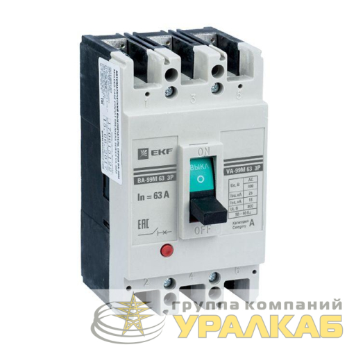 Выключатель автоматический 3п 63/16А 25кА ВА-99М PROxima EKF 