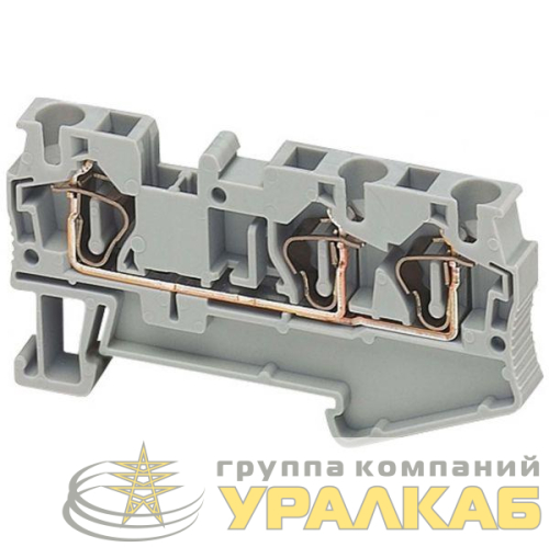 Клеммник пружинный проходной 4кв.мм 3 точки подкл. сер. SchE 