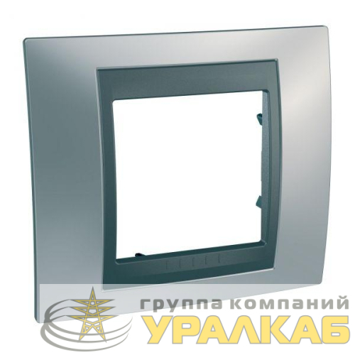 Рамка 1-м Unica Top матов. хром/графит SchE 