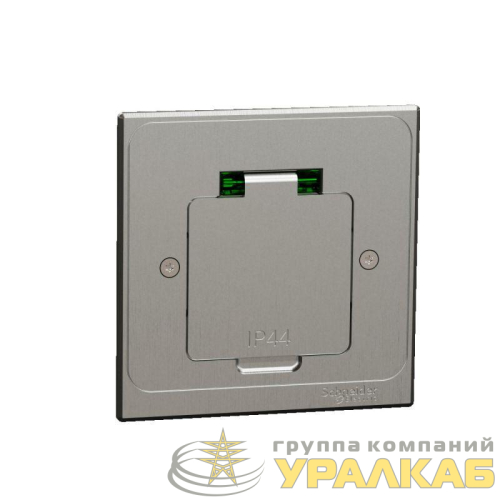 Люк US+ квадратный размер XS с 1 розеткой (2К+З ) метал. IP44 SchE 
