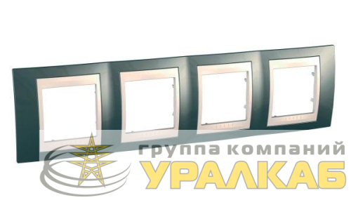 Рамка 4-м Unica Хамелеон горизонт. шампань/беж. SchE 