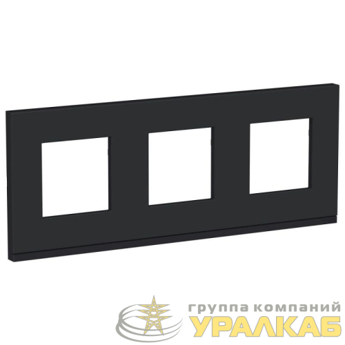 Рамка 3-м UNICA PURE горизонт. каучук/антрацит SchE 