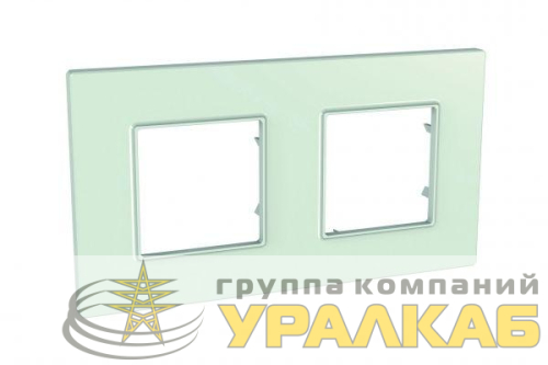 Рамка 2-м Unica Quadro матов. стекло SchE 