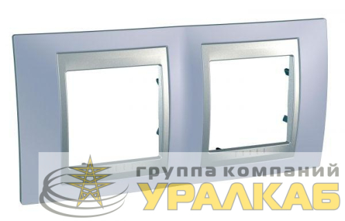 Рамка 2-м Unica Top берилл/алюм. SchE 