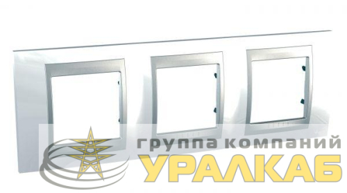 Рамка 3-м Unica Top нордик/алюм. SchE 