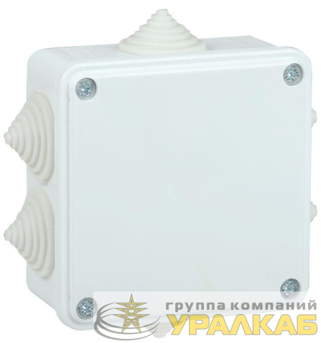 Коробка распаячная ОП КМ 100х100х45 IP44 6 вводов бел. IEK 