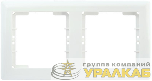 Рамка 2-м BOLERO РГ-2-ББ горизонт. бел. IEK 