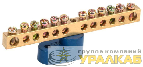 Шина нулевая ШНИ-6х9-12-У1-С на одном угловом изоляторе IEK 