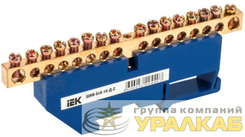 Шина нулевая на DIN-изоляторе ШНИ-6х9-16-Д-С IEK 