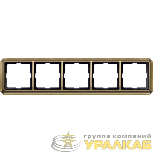 Рамка 5-м Merten Antique антич. латунь SchE 