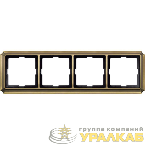 Рамка 4-м Merten Antique антич. латунь SchE 