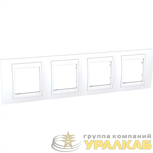 Рамка 4-м Unica Хамелеон горизонт. бел. SchE 