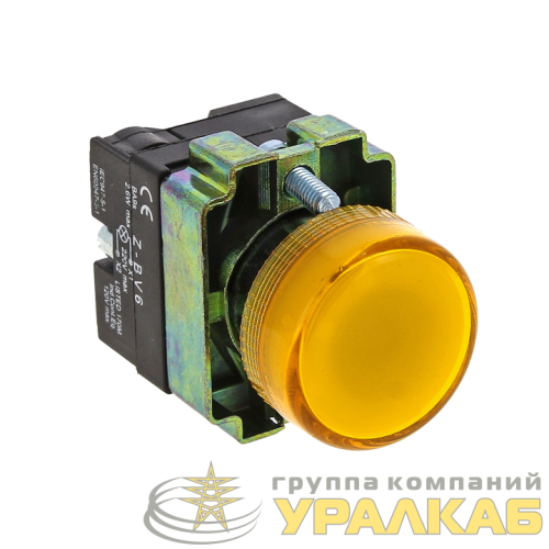 Лампа сигнальная BV65 24В желт. EKF 