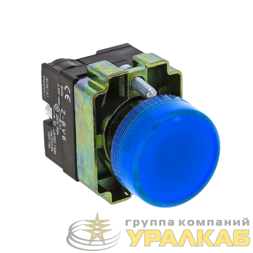 Лампа сигнальная BV66 24В син. EKF 