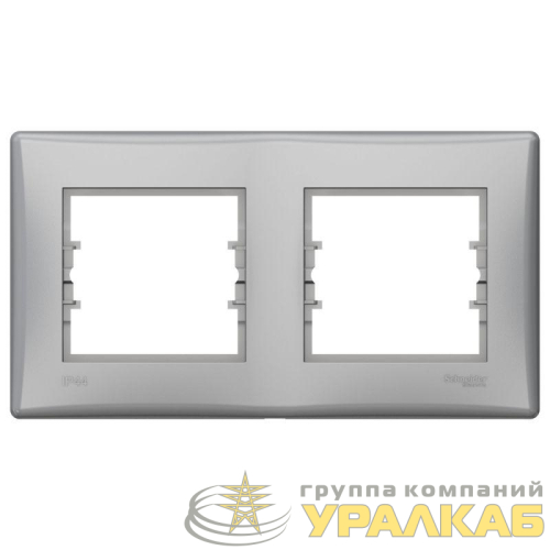 Рамка 2-м Sedna горизонтальная IP44 алюм. SchE 