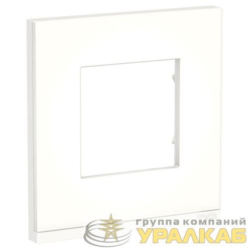 Рамка 1-м Unica Pure горизонт. матов. стекло/бел. SchE 