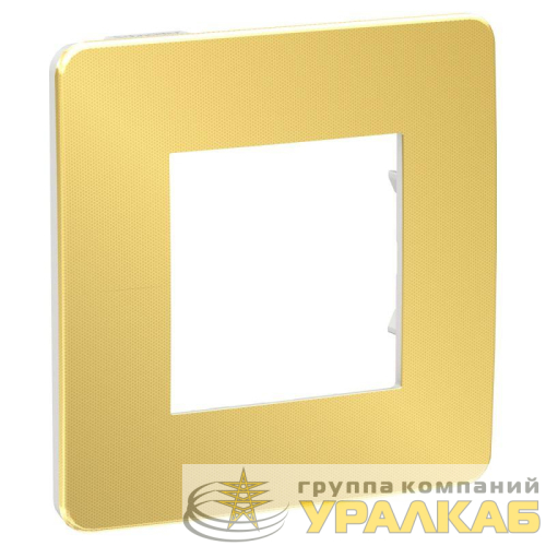 Рамка 1-м UNICA STUDIO зол./бел. SchE 