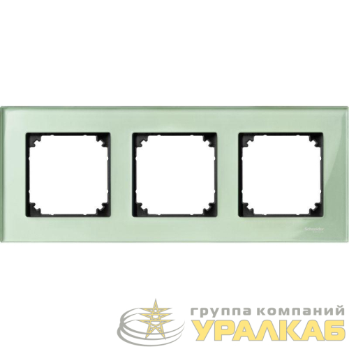 Рамка 3-м Merten стекло изумруд SchE 