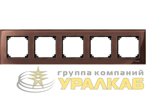 Рамка 5-м Merten стекло махагон SchE 