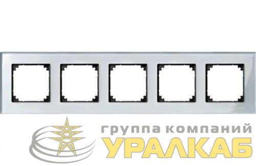 Рамка 5-м Merten стекло бриллиант серебро SchE 