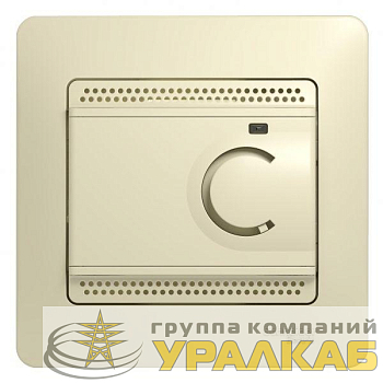 Термостат Glossa электронный для теплого пола с датчиком +5град.C +50град.C 10А в сборе беж. SchE 